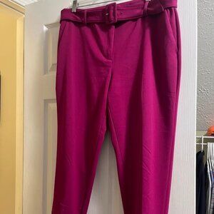 LOFT The Devin Slim Belted Stretch Dress Pants